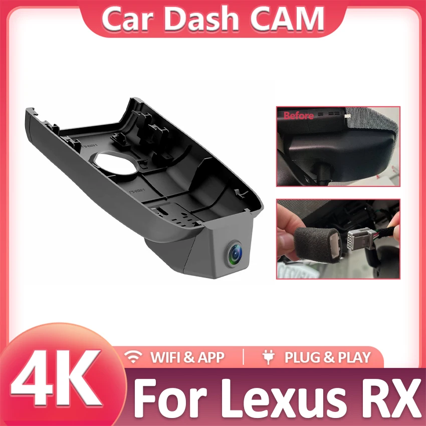 Car DVR For Lexus RX 200t 300 350 350h 450h 450hL 500h 2017-2025 for Lexus RX200t RX300 RX350h RX350 RX450h RX500h Dash Cam 4K