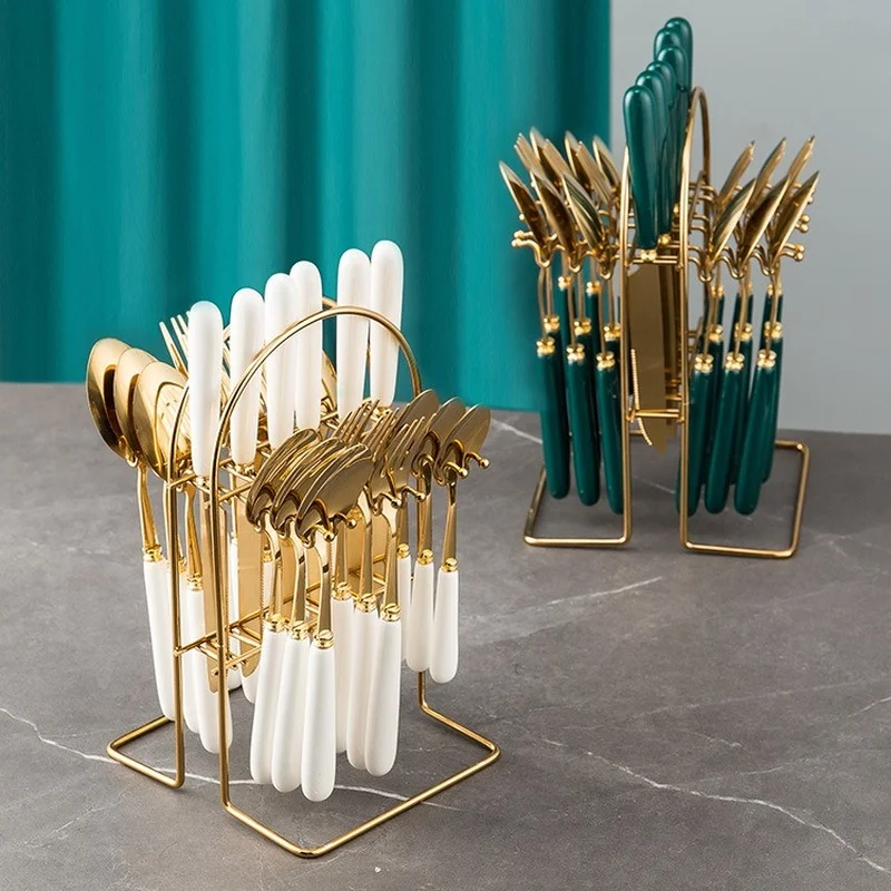 24 pcs Goods ceramic handle 24 main piece knife fork spoon stainless steel Western tableware 24 piece gift box set
24 pcs Goods ceramic handle 24 main piece knife fork spoon stainless steel Western tableware 24 piece gift box set