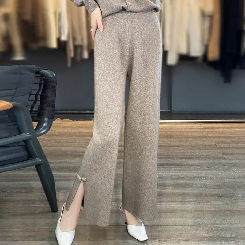 Knitting Wide Leg Pants Chinese Style Leg Wool Pants Cashmere Pants Women Warm Knit Pants Elegant Pants Woman Women' S Pants
Knitting Wide Leg Pants Chinese Style Leg Wool Pants Cashmere Pants Women Warm Knit Pants Elegant Pants Woman Women' S Pants