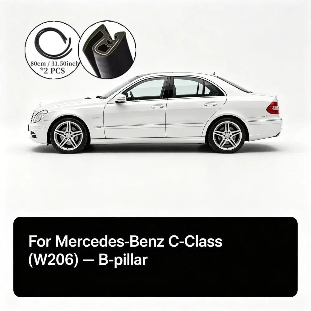For Mercedes-Benz C-Class (W206) 2022-2025 2 Pcs 80cm/31.5inch Door B-Pillar Soundproof Sealing Strips
For Mercedes-Benz C-Class (W206) 2022-2025 2 Pcs 80cm/31.5inch Door B-Pillar Soundproof Sealing Strips
