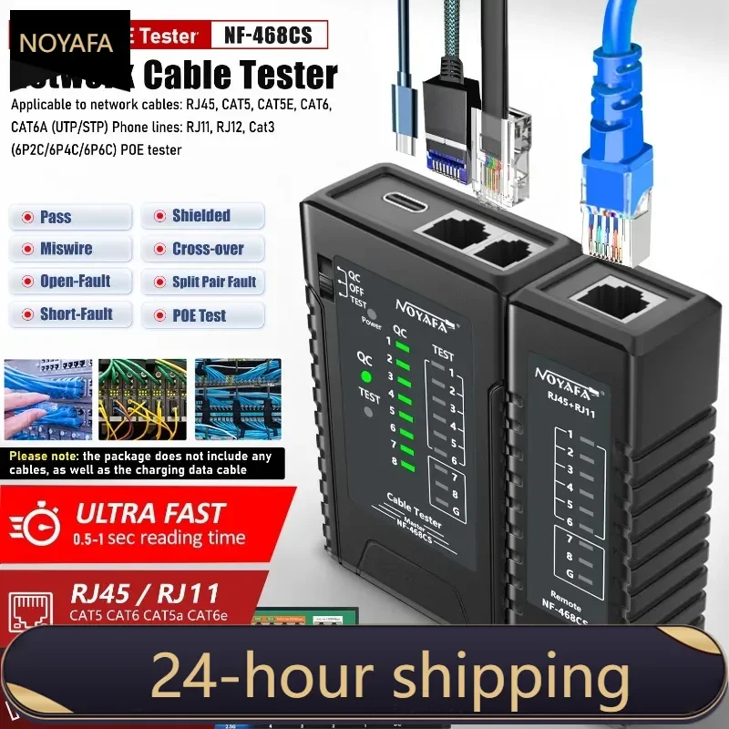 NOYAFA NF-468CS New Network Cable Tester Continuity Test Check RJ45/RJ11/RJ12/CAT5/CAT6/POE Multifunctional Automatically Tests
NOYAFA NF-468CS New Network Cable Tester Continuity Test Check RJ45/RJ11/RJ12/CAT5/CAT6/POE Multifunctional Automatically Tests