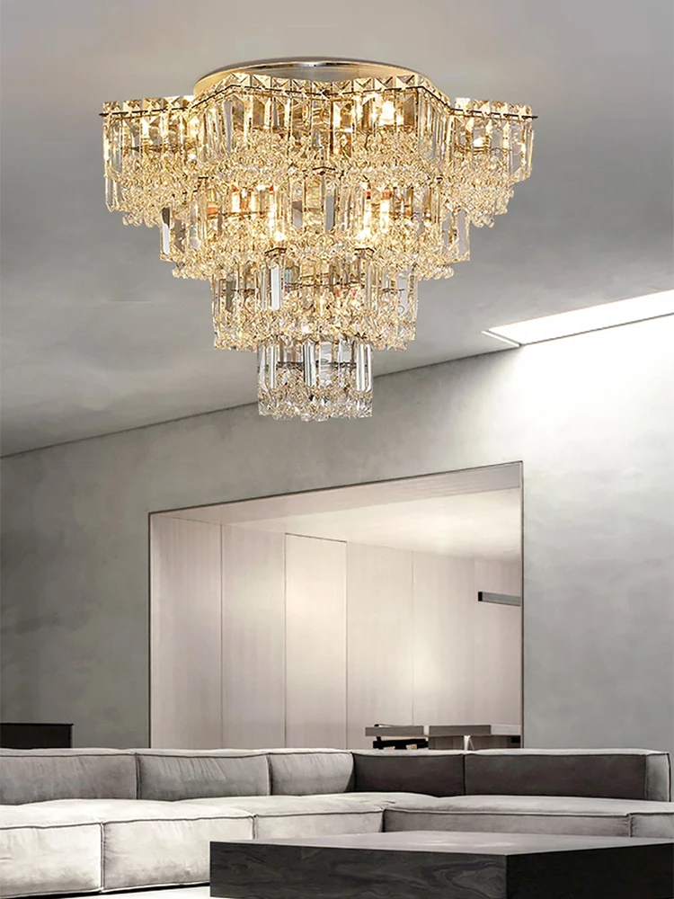 Star Cake Shape Ceiling Lights Luxury Crystal LED for Living Room Modern Home Decor Ceiling Chandelier Lighting Chrome Lustres
Star Cake Shape Ceiling Lights Luxury Crystal LED for Living Room Modern Home Decor Ceiling Chandelier Lighting Chrome Lustres