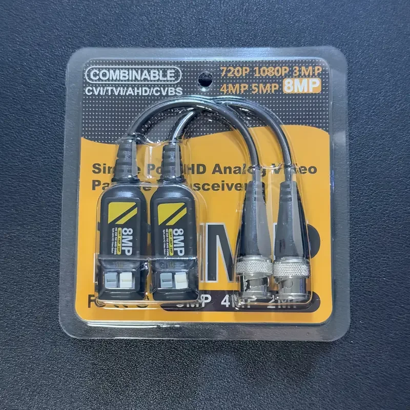 BNC Video Balun 8MP Coax Connector Transmission CCTV HD Twisted Pair Support 8MP/5MP/1080P AHD/CVI/TVI Camera
BNC Video Balun 8MP Coax Connector Transmission CCTV HD Twisted Pair Support 8MP/5MP/1080P AHD/CVI/TVI Camera
