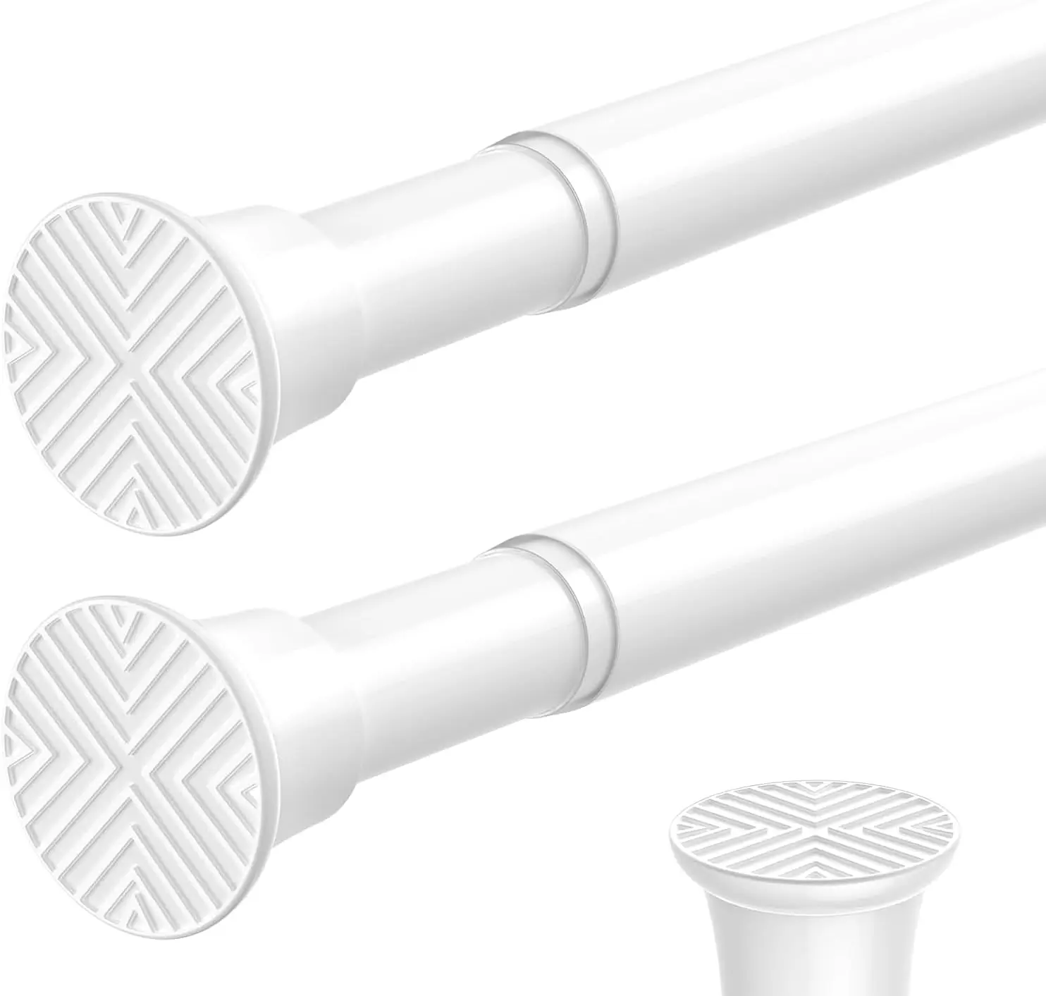 2PCS White Spring Curtain Rods, Adjustable 23-46 Inch, No Drilling Tension Rods for Windows, Doorway, Closet, Kitchen
2PCS White Spring Curtain Rods, Adjustable 23-46 Inch, No Drilling Tension Rods for Windows, Doorway, Closet, Kitchen