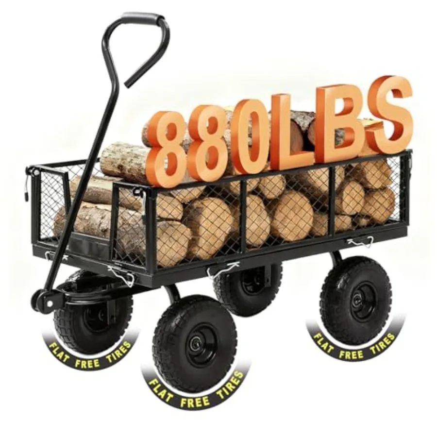 Heavy Duty Garden Wagon Cart Steel Utility Cart for Outdoor Use Black 880 LBS Capacity All-Terrain Solid Wheels 180 Rotating Ha
Heavy Duty Garden Wagon Cart Steel Utility Cart for Outdoor Use Black 880 LBS Capacity All-Terrain Solid Wheels 180 Rotating Ha