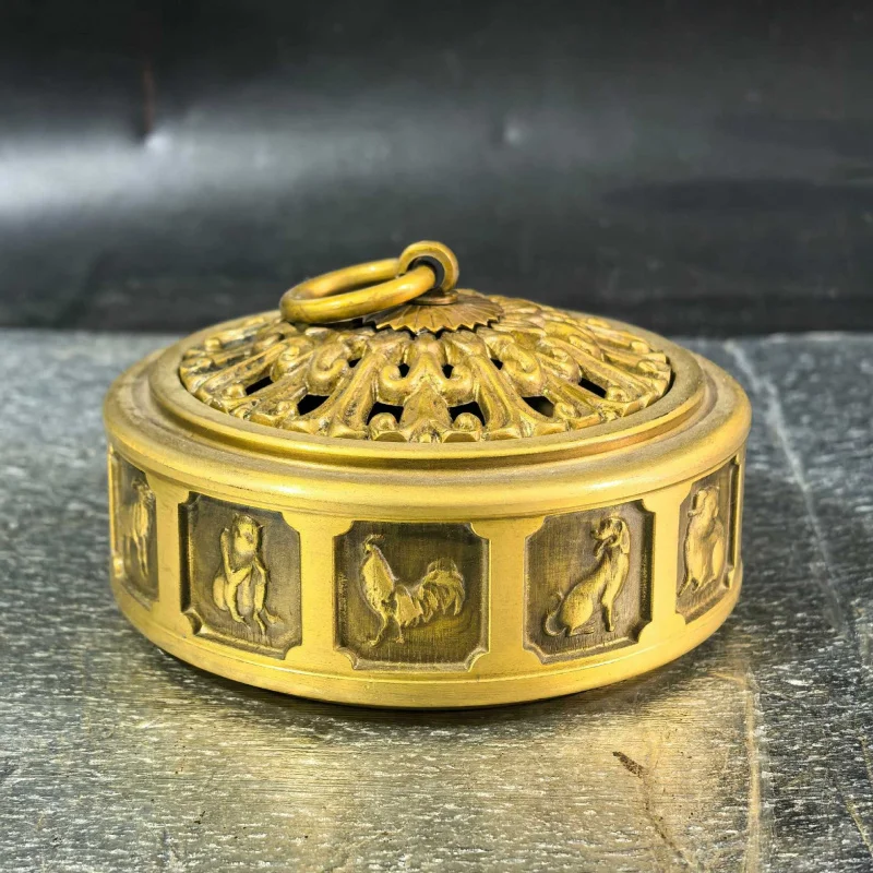 Brass Zodiac Sign Home Decor Craft, Antique-Style Pure Copper Incense Burner Ornament
Brass Zodiac Sign Home Decor Craft, Antique-Style Pure Copper Incense Burner Ornament
