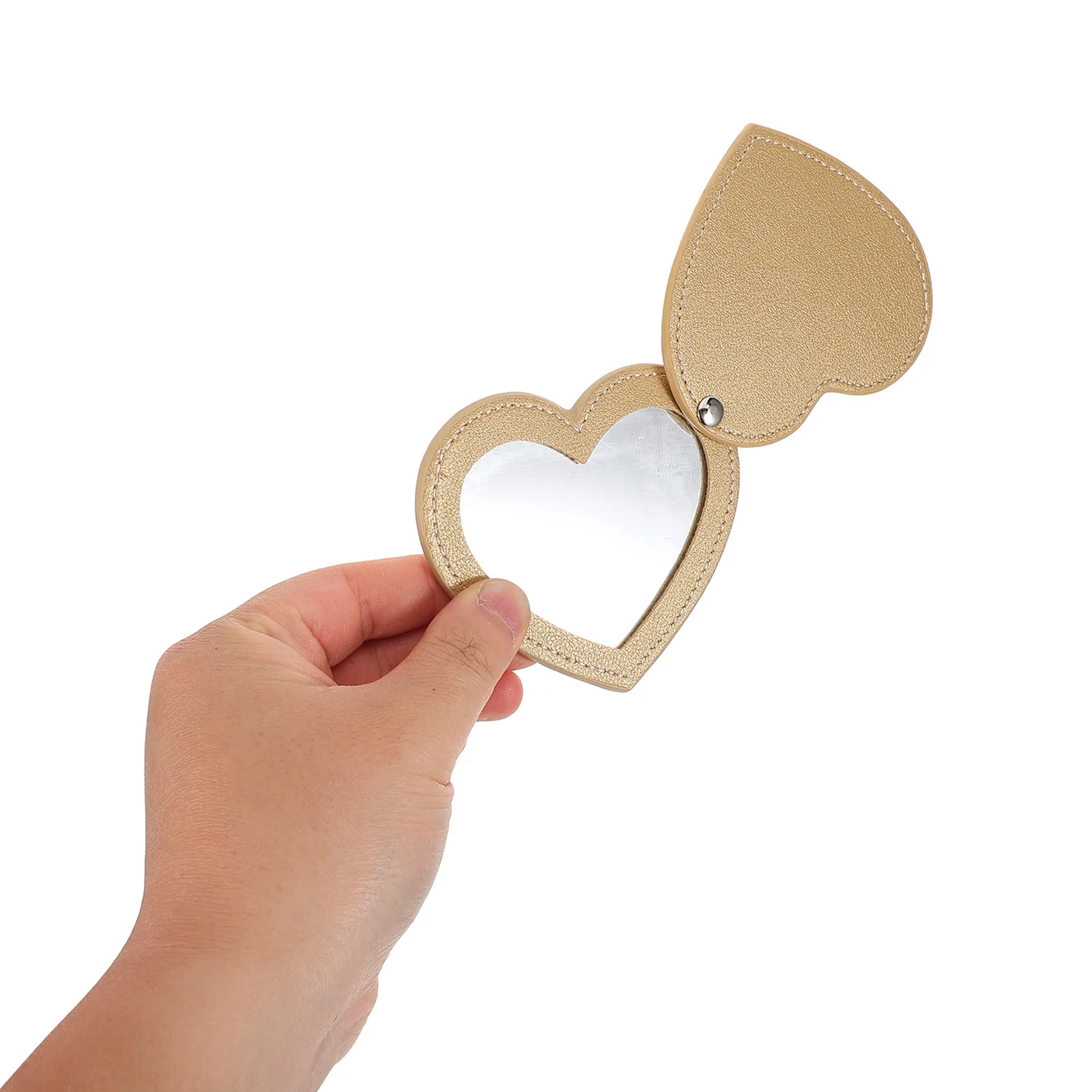4Pcs Portable Mini Heart Makeup Mirrors Compact Stainless Steel Rotatable Pocket Size PU Sleeve Travel Vanity Mirror
4Pcs Portable Mini Heart Makeup Mirrors Compact Stainless Steel Rotatable Pocket Size PU Sleeve Travel Vanity Mirror