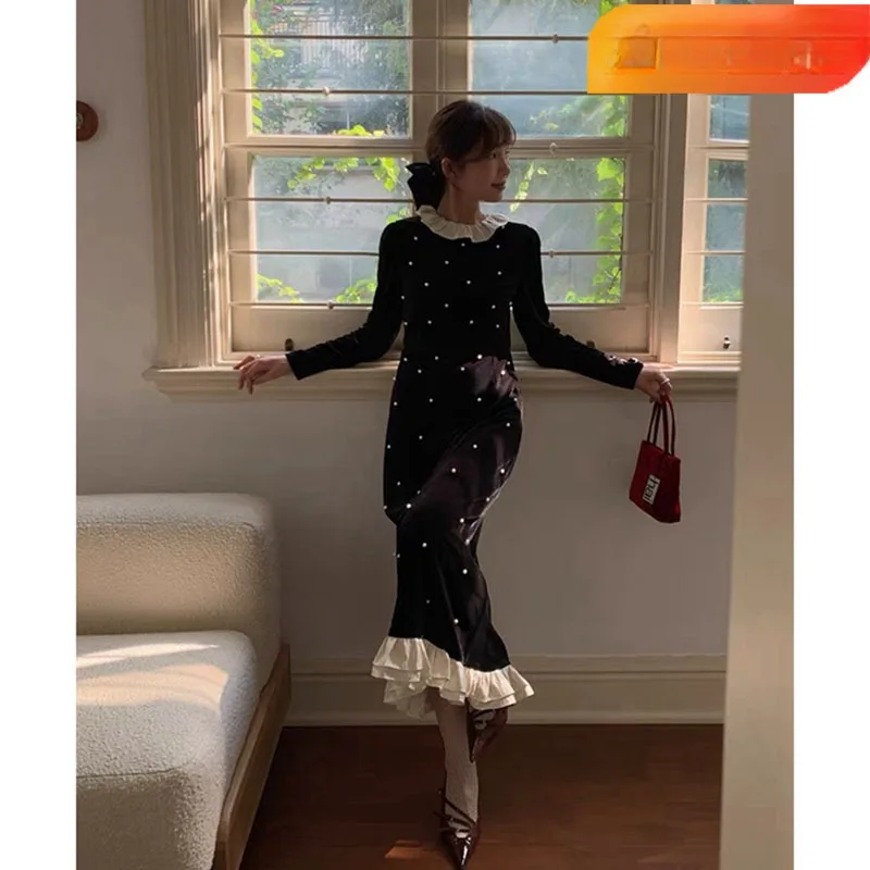 Miiiix Korean Fashion Retro Light Black Luxury Dress Women's 2023 Autumn/Winter Celebrity Style Long Sleeved Velvet Dress
Miiiix Korean Fashion Retro Light Black Luxury Dress Women's 2023 Autumn/Winter Celebrity Style Long Sleeved Velvet Dress