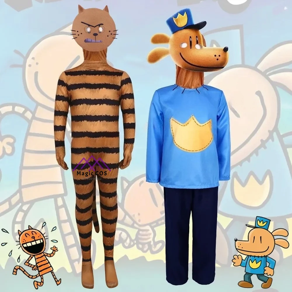 Anime DogMan Boys Cosplay Costume Clothing Cartoon Stage Evil Petey Cat Pitti Cat Detective Dog Outfits Set Halloween With mask
Anime DogMan Boys Cosplay Costume Clothing Cartoon Stage Evil Petey Cat Pitti Cat Detective Dog Outfits Set Halloween With mask