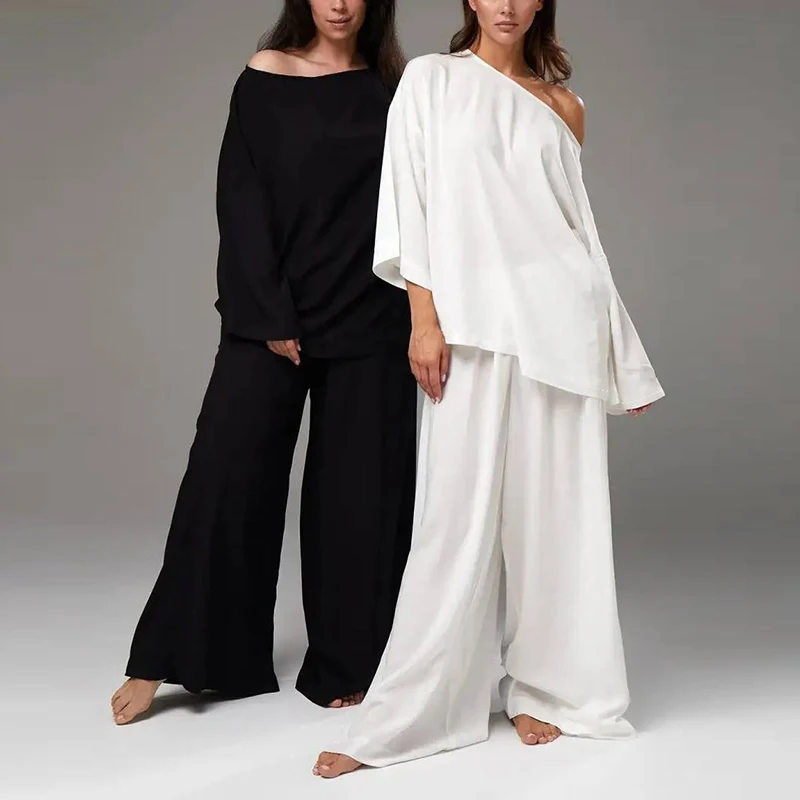 Street Solid Loose Casual Outfit Spring Women Long Sleeve O Neck Top+High Waist Straight Wide Leg Pants Autumn Two Piece Set
Street Solid Loose Casual Outfit Spring Women Long Sleeve O Neck Top+High Waist Straight Wide Leg Pants Autumn Two Piece Set