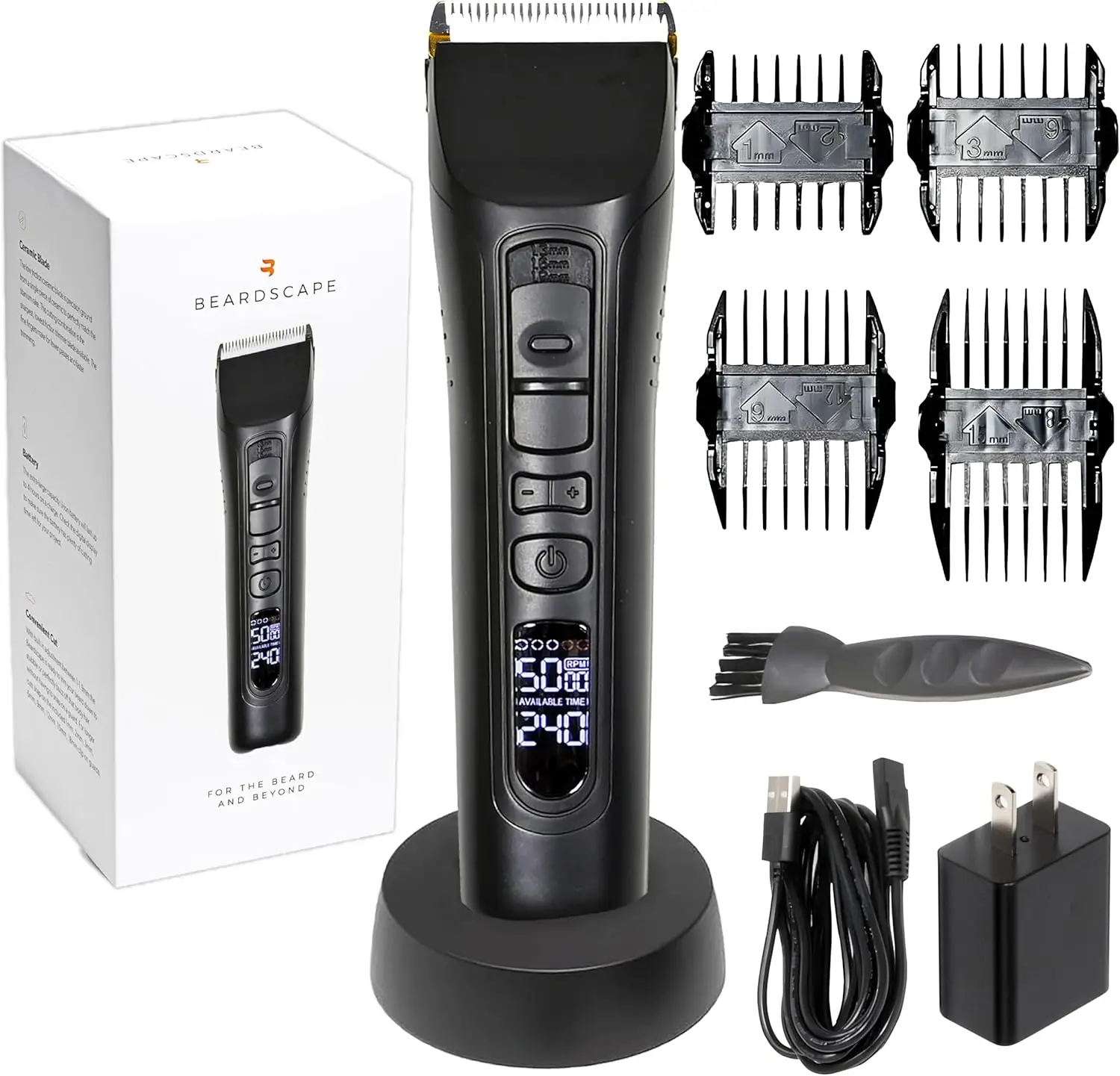Beardscape V1 Beard Trimmer for Men, Cordless Ceramic Blade, 4H Battery, Professional Hair & Beard Trimmer (Black)
Beardscape V1 Beard Trimmer for Men, Cordless Ceramic Blade, 4H Battery, Professional Hair & Beard Trimmer (Black)