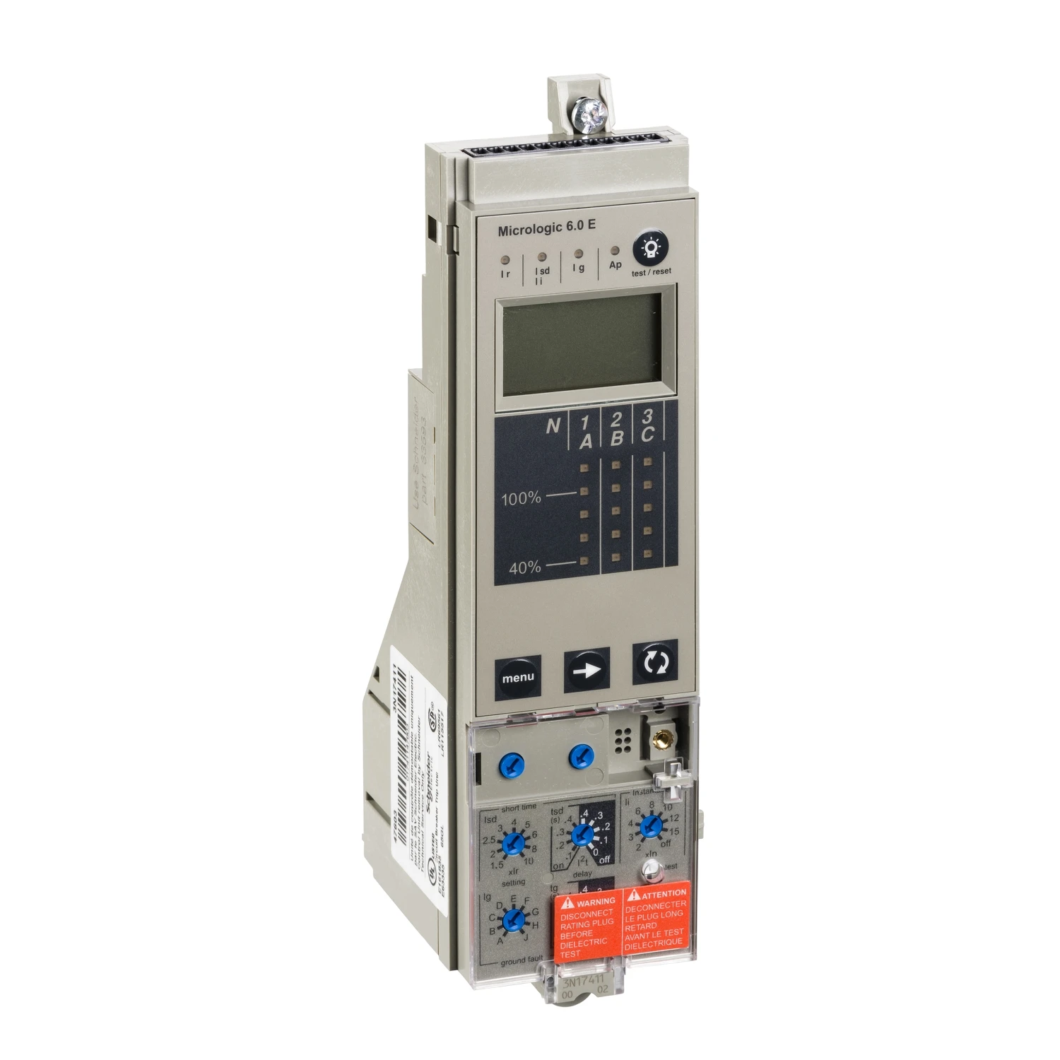 Control Unit Micrologic 6.0 E for Electric Masterpact NW32 NW20 NW16 NW10
Control Unit Micrologic 6.0 E for Electric Masterpact NW32 NW20 NW16 NW10