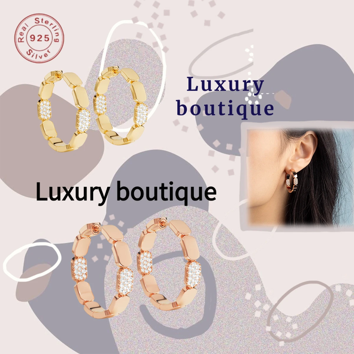 Solid silver S925 earrings with oval diamonds for women, noble and gorgeous eternal Valentine's Day limited gift
Solid silver S925 earrings with oval diamonds for women, noble and gorgeous eternal Valentine's Day limited gift