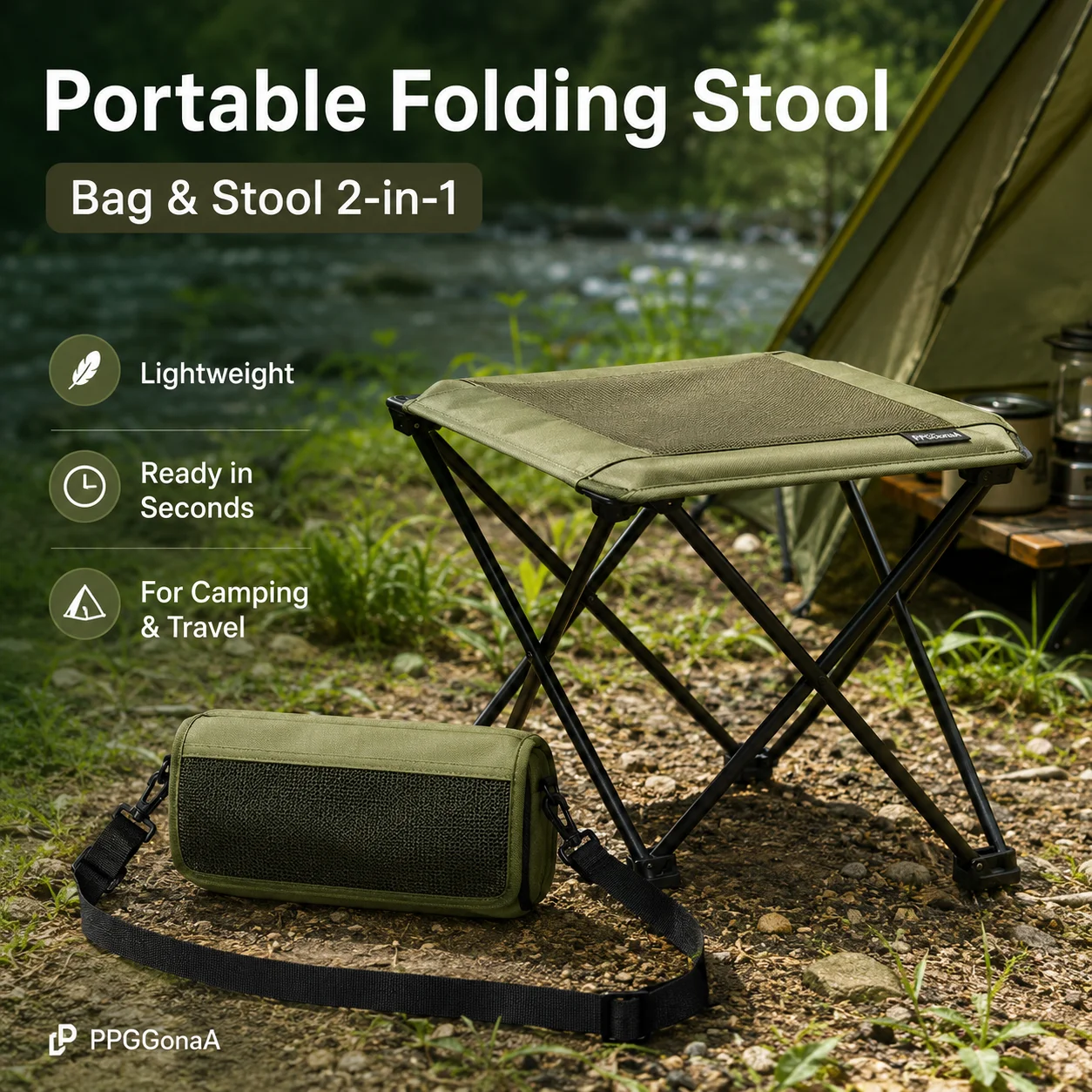 Portable Folding Camping Stool with Carry Bag, Lightweight Outdoor Fishing Chair for Travel Hiking Picnic
Portable Folding Camping Stool with Carry Bag, Lightweight Outdoor Fishing Chair for Travel Hiking Picnic