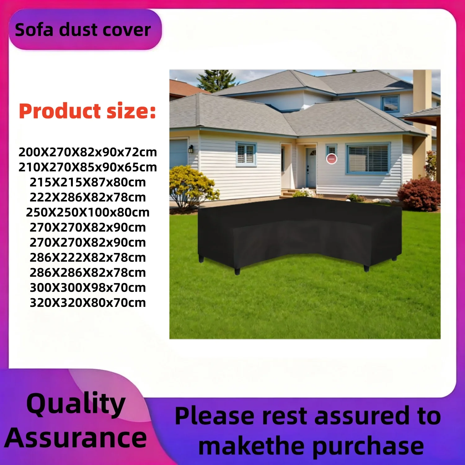 1pc L-Shaped Sofa Cover - Suitable for L-Shaped Sofas And Patio Furniture Protection, Black (Cover Solely)
1pc L-Shaped Sofa Cover - Suitable for L-Shaped Sofas And Patio Furniture Protection, Black (Cover Solely)