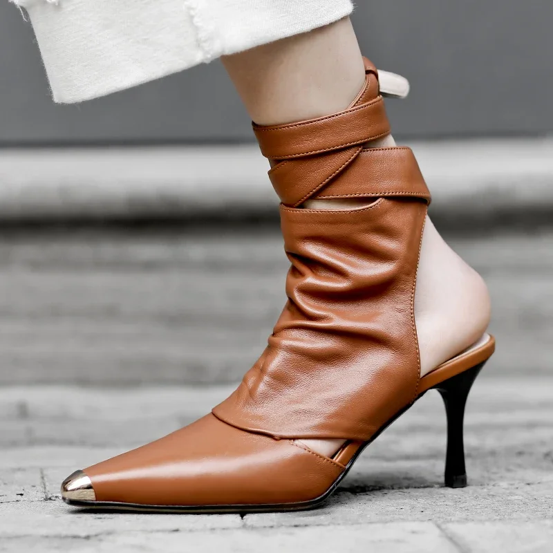 New Pointed Toe Slingback Ankle Boots Brown Slingback Buckle Breathable Boots High Heels Sexy Ladies Party Women Ankle Boots
New Pointed Toe Slingback Ankle Boots Brown Slingback Buckle Breathable Boots High Heels Sexy Ladies Party Women Ankle Boots