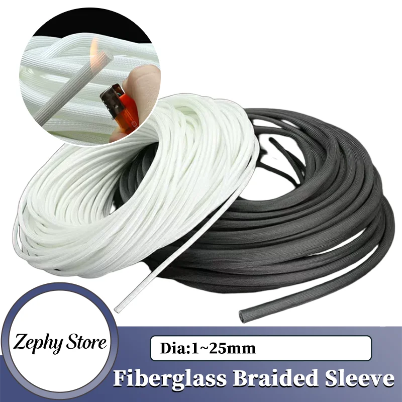 3/5/10M Braided Fiberglass Sleeve 600 Deg.C High Temperature Fiberglass Heat Shield Sleeve Chemical Glass Fiber Tube 1~ 25mm
3/5/10M Braided Fiberglass Sleeve 600 Deg.C High Temperature Fiberglass Heat Shield Sleeve Chemical Glass Fiber Tube 1~ 25mm