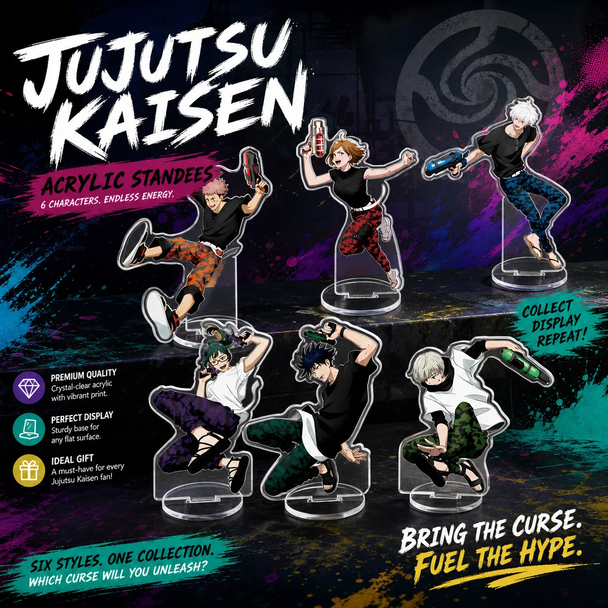 Jujutsu Kaisen Acrylic Stand Yuji Itadori Megumi Fushiguro Nobara Kugisaki DIY Creative Desk Decor Figure
Jujutsu Kaisen Acrylic Stand Yuji Itadori Megumi Fushiguro Nobara Kugisaki DIY Creative Desk Decor Figure