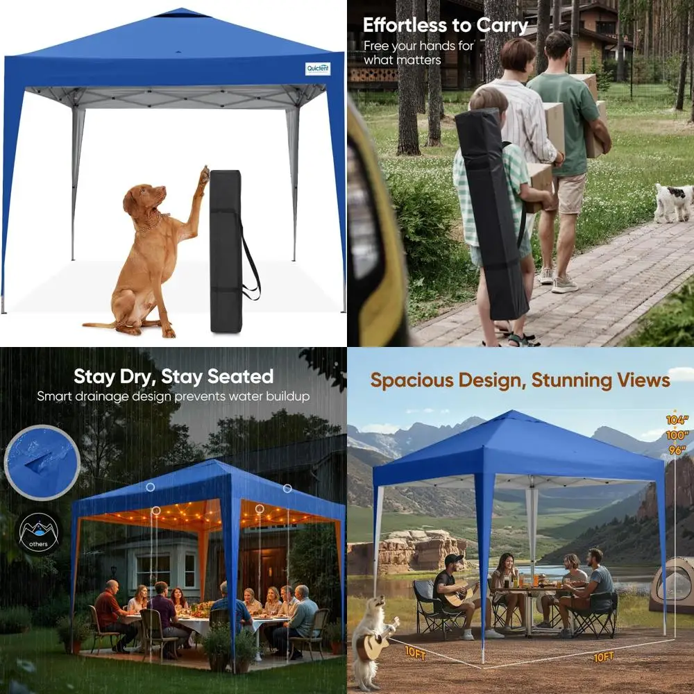 Portable Instant Setup Gazebo, 10x10 Canopy Tent, Waterproof & UV Protection, Ideal for Outdoor Activities, Compact & Lightweigh
Portable Instant Setup Gazebo, 10x10 Canopy Tent, Waterproof & UV Protection, Ideal for Outdoor Activities, Compact & Lightweigh