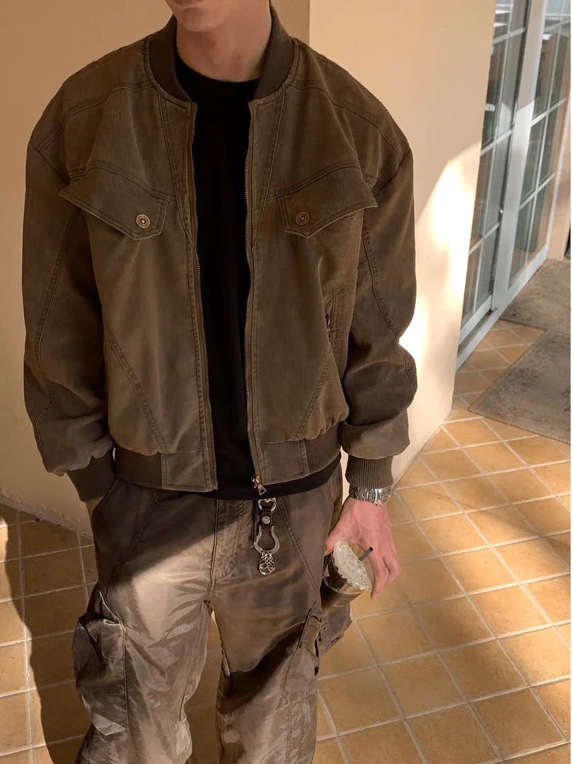 Retro American Workwear Jaet Loose Casual ex Autumn Outerwear Faionable Brand Long Sve Baseball Collar Jaet
Retro American Workwear Jaet Loose Casual ex Autumn Outerwear Faionable Brand Long Sve Baseball Collar Jaet