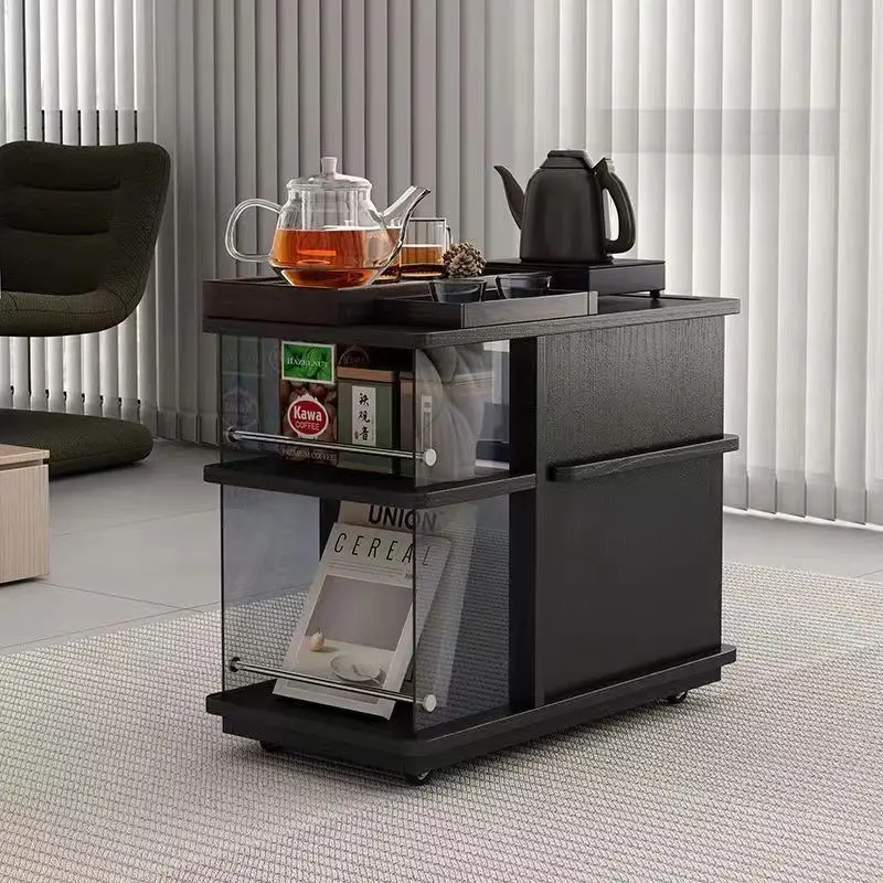 Simple and removable tea cabinet with wheels on the side, a few trolleys on the side of the living room
Simple and removable tea cabinet with wheels on the side, a few trolleys on the side of the living room