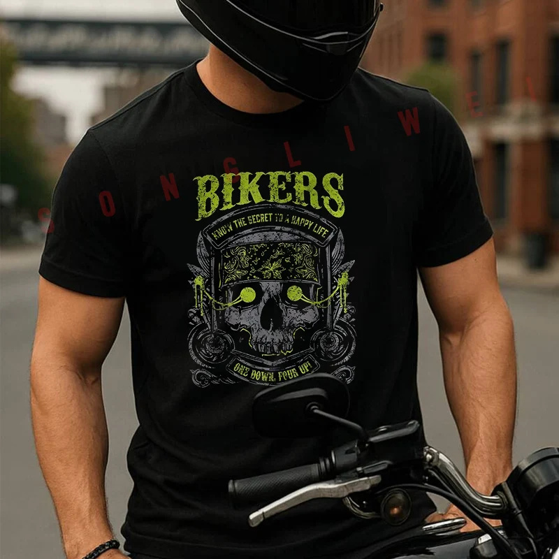 Skull-Motorcycle Bikers Know Secret To A Happy Life T-Shirt Motorrad Fans Moto Fashion Summer Cotton Men Short Sleeve T Shirt
Skull-Motorcycle Bikers Know Secret To A Happy Life T-Shirt Motorrad Fans Moto Fashion Summer Cotton Men Short Sleeve T Shirt