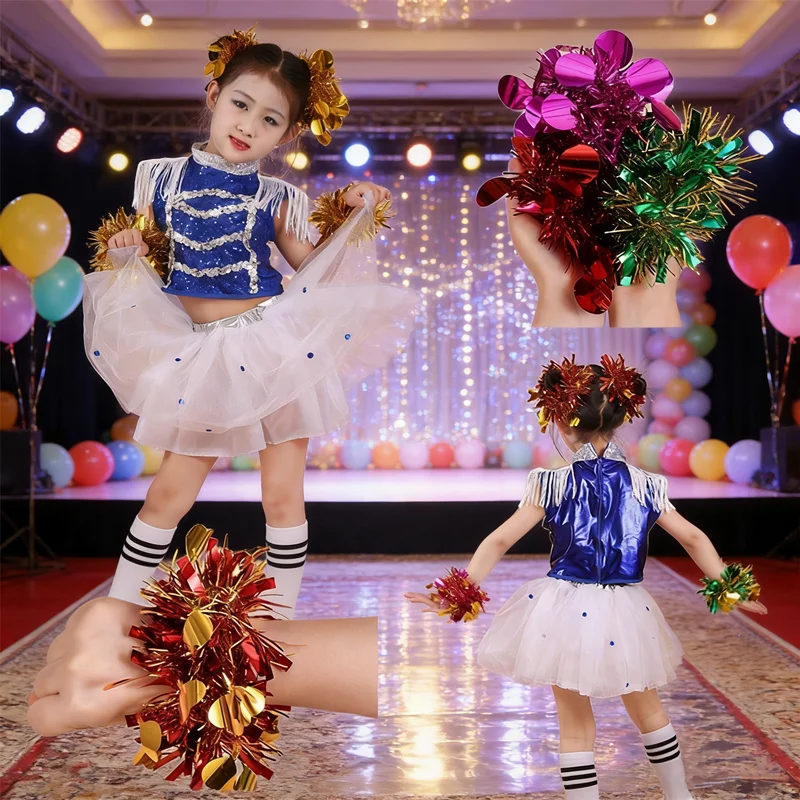 Набор из 10 разноцветных браслетов из мишуры, эластичная лента, универсальный размер для танцевальных и чирлидинговых выступлений.
Набор из 10 разноцветных браслетов из мишуры, эластичная лента, универсальный размер для танцевальных и чирлидинговых выступлений.