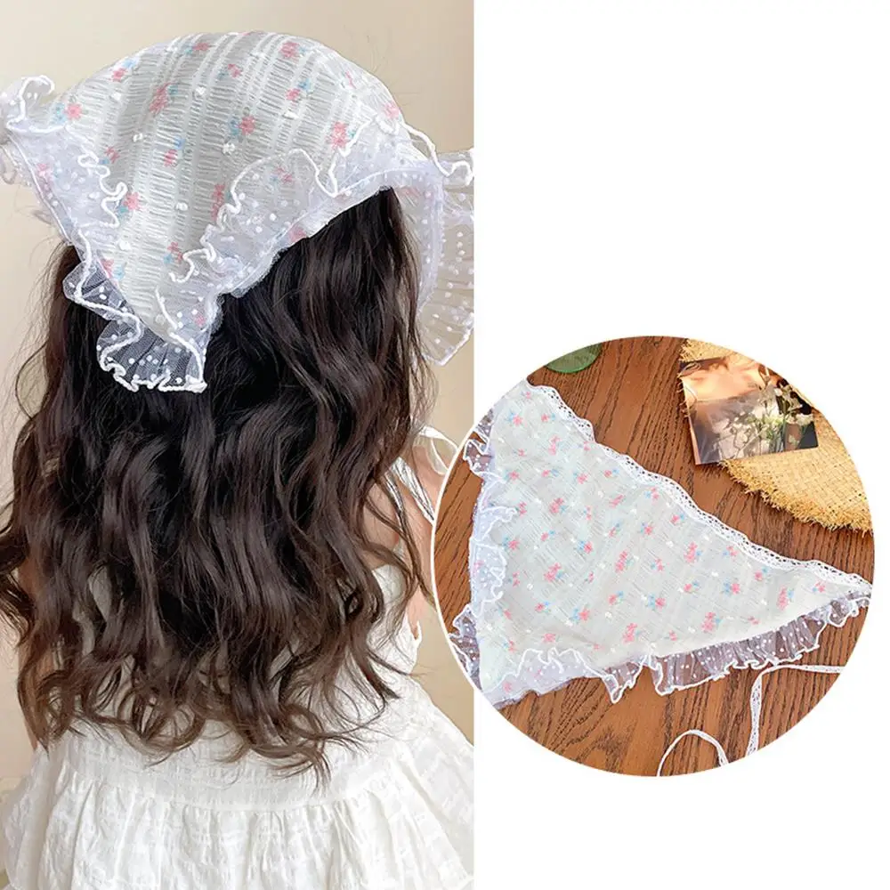 Flower Print Lace Scarf Headbands Triangle Headscarf Decoration Ties Hair Scarf DIY Sunscreen French Style Hair Accessories
Flower Print Lace Scarf Headbands Triangle Headscarf Decoration Ties Hair Scarf DIY Sunscreen French Style Hair Accessories