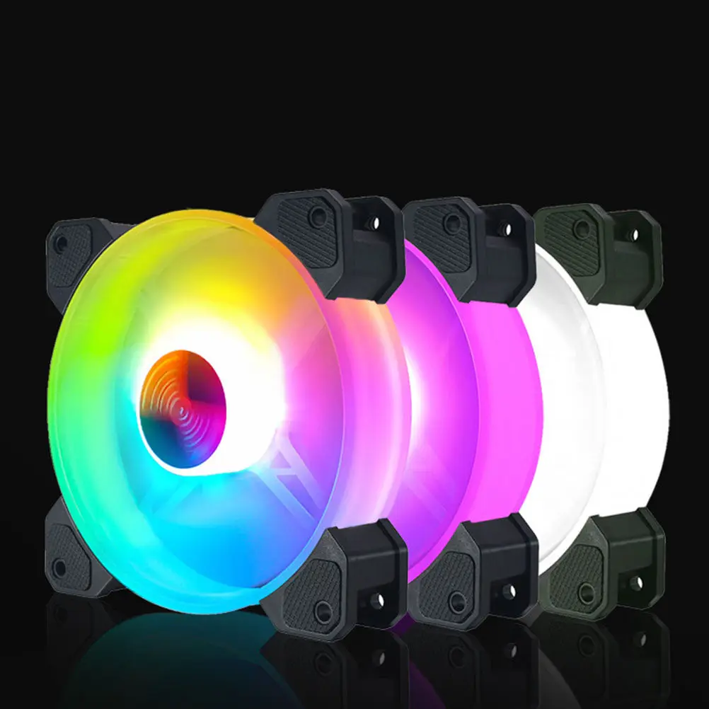 2Pcs 14Cm Rgb Computer Cooler Fan Mute Case Cooler High Performance Heat Sink Stylish Design Easy Install Desktop Pc Accessory
