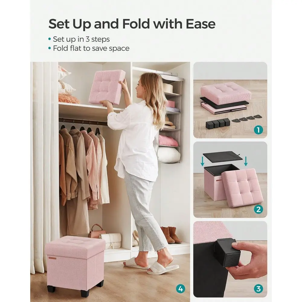 Storage Ottoman, Small Ottoman Foot Rest With Legs, 15 X 15 X 15.7 Inches Foot Stool, Load Up To 660 Lb, For Living Room, Bedro
Storage Ottoman, Small Ottoman Foot Rest With Legs, 15 X 15 X 15.7 Inches Foot Stool, Load Up To 660 Lb, For Living Room, Bedro