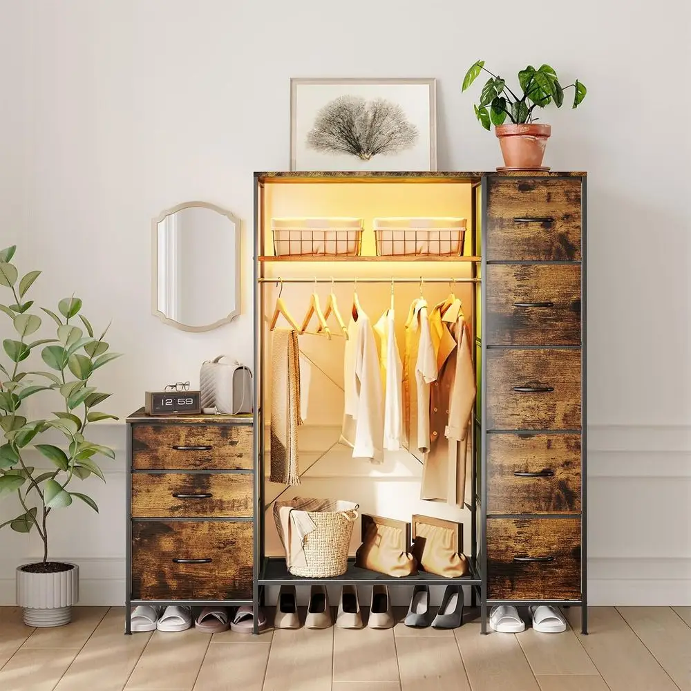 55 Wide Heavy-Duty 57 Tall Clothes Rack with Hanging Rod, Multi-Purpose Closet Organizer for Bedroom, Living Room, Entryway, Lau
55 Wide Heavy-Duty 57 Tall Clothes Rack with Hanging Rod, Multi-Purpose Closet Organizer for Bedroom, Living Room, Entryway, Lau