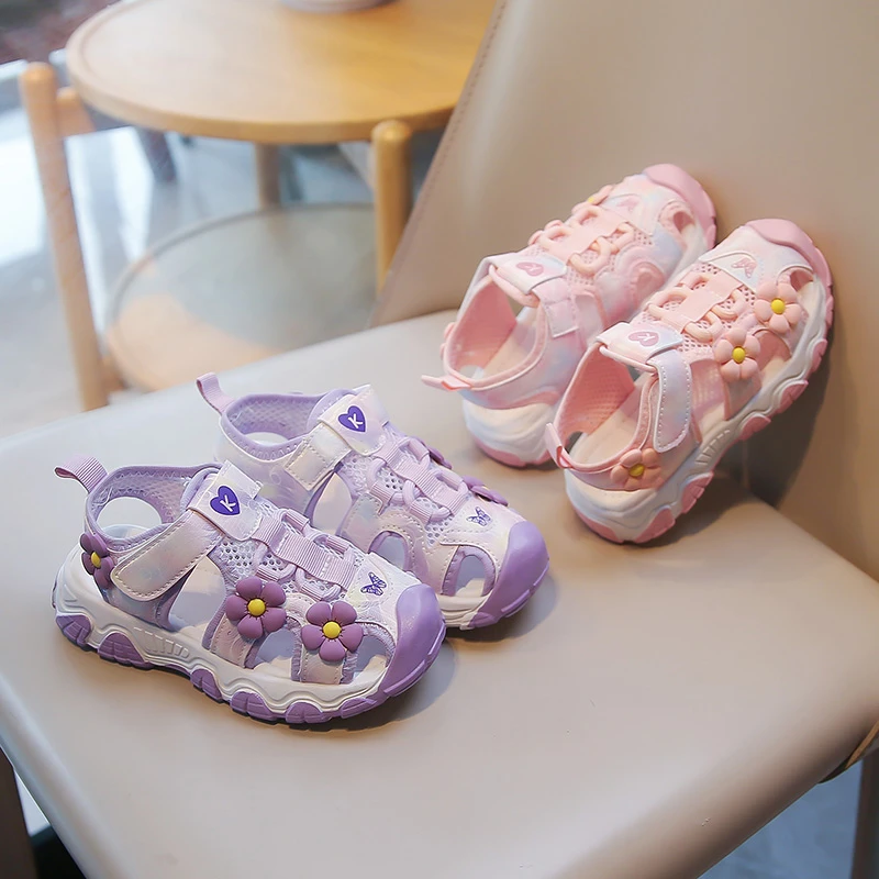 Kids Girls Cute Flower Decor Closed Toe Sandals Breathable Mesh Anti-collision Soft Non-slip Sole Sport Shoes for Summer
Kids Girls Cute Flower Decor Closed Toe Sandals Breathable Mesh Anti-collision Soft Non-slip Sole Sport Shoes for Summer