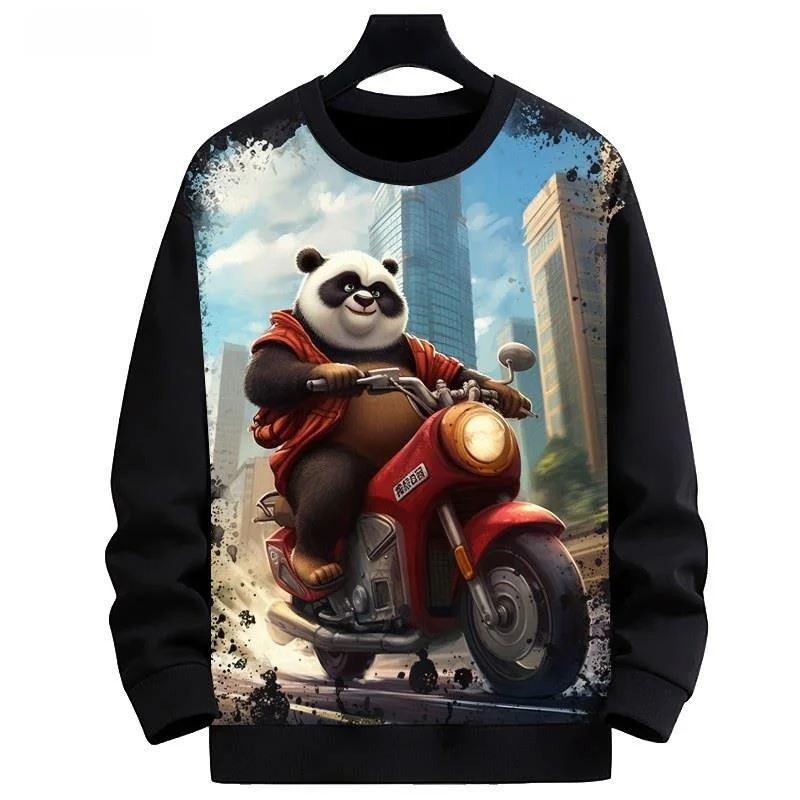 New Fashionable Fleece Lined round Neck Sweatshirt Digital Panda Pattern Clothing Outerwear Polyester Fiber Deformable Warm
New Fashionable Fleece Lined round Neck Sweatshirt Digital Panda Pattern Clothing Outerwear Polyester Fiber Deformable Warm