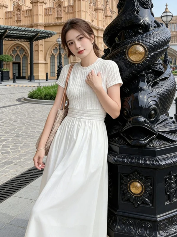 plus Size 300 Pounds Women's A-Line Dress Summer Casual Waist-Cinching Slimming White Dress Korean Style Freshness
plus Size 300 Pounds Women's A-Line Dress Summer Casual Waist-Cinching Slimming White Dress Korean Style Freshness