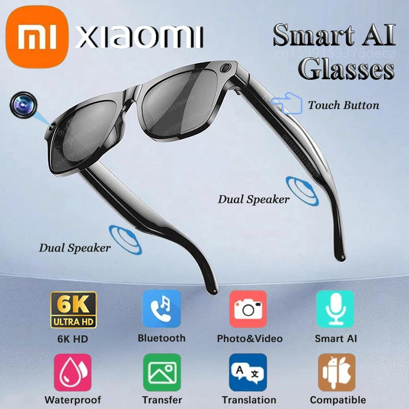Xiaomi 6K HD AI умные очки для камеры 100MP 260 мАч долговечный аккумулятор голосовой помощник управление музыкальные звонки спортивные умные очки
Xiaomi 6K HD AI умные очки для камеры 100MP 260 мАч долговечный аккумулятор голосовой помощник управление музыкальные звонки спортивные умные очки
