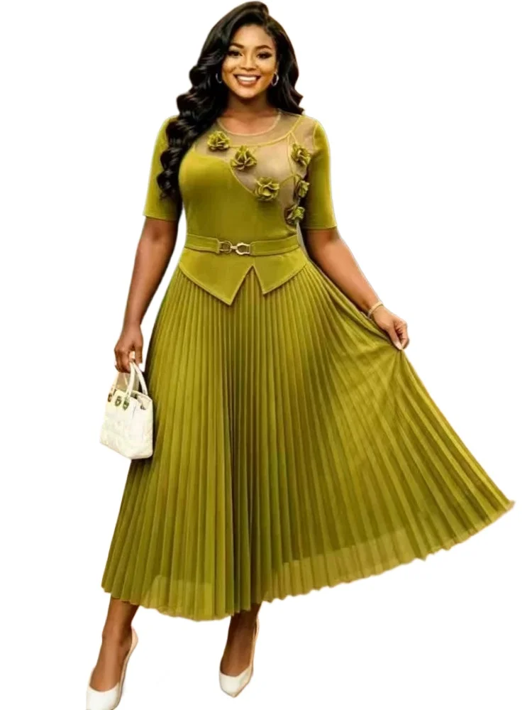 Summer Short Sleeve Dashiki Pleated Maxi Dress Ladies Traditional Africa Clothing Fairy Dreaes African Dresses For Women Elegant
Summer Short Sleeve Dashiki Pleated Maxi Dress Ladies Traditional Africa Clothing Fairy Dreaes African Dresses For Women Elegant