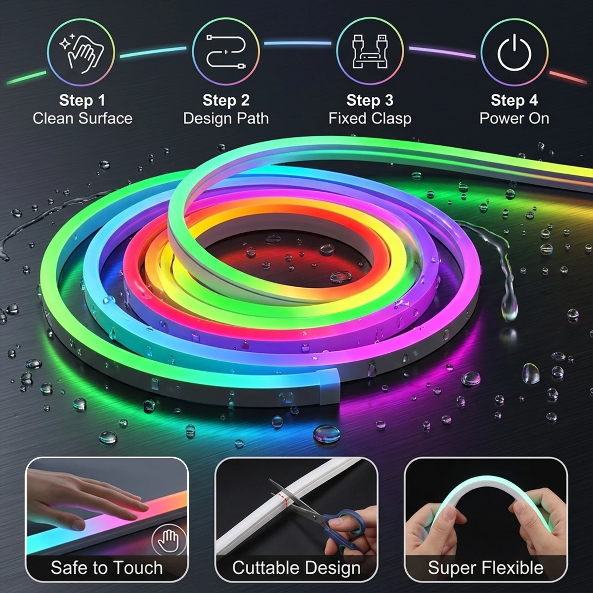 RGB LED Strip Light Waterproof RGBIC Neon Light with USB APP Control Music Sync for Living Room Bedroom Decor 2m 3m 5m 10m Strip
RGB LED Strip Light Waterproof RGBIC Neon Light with USB APP Control Music Sync for Living Room Bedroom Decor 2m 3m 5m 10m Strip