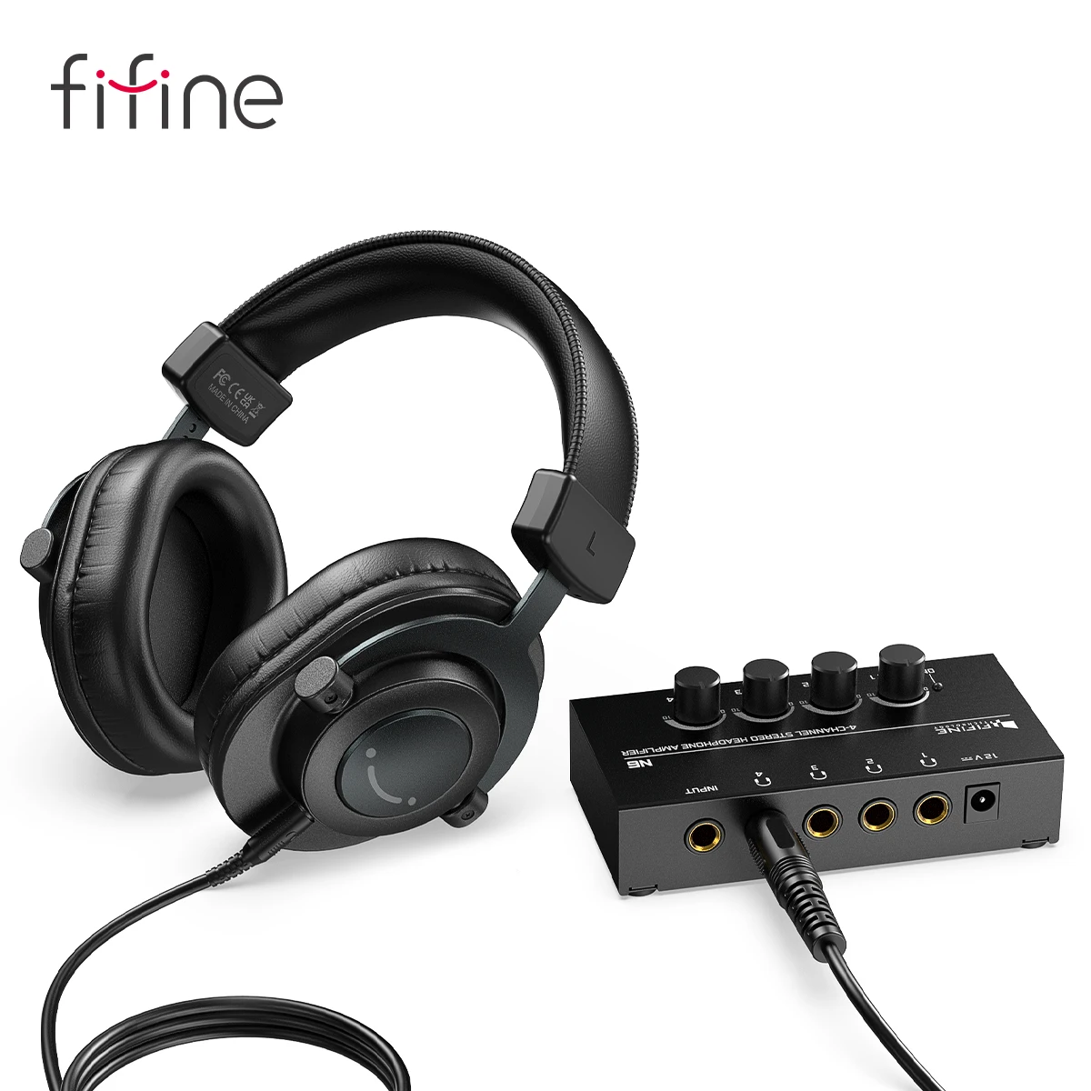 FIFINE N6 4-Channel Headphone Amp with H8 Headphones,Multi-Person Monitoring for Podcasting, Music Production & Recording Studio
FIFINE N6 4-Channel Headphone Amp with H8 Headphones,Multi-Person Monitoring for Podcasting, Music Production & Recording Studio