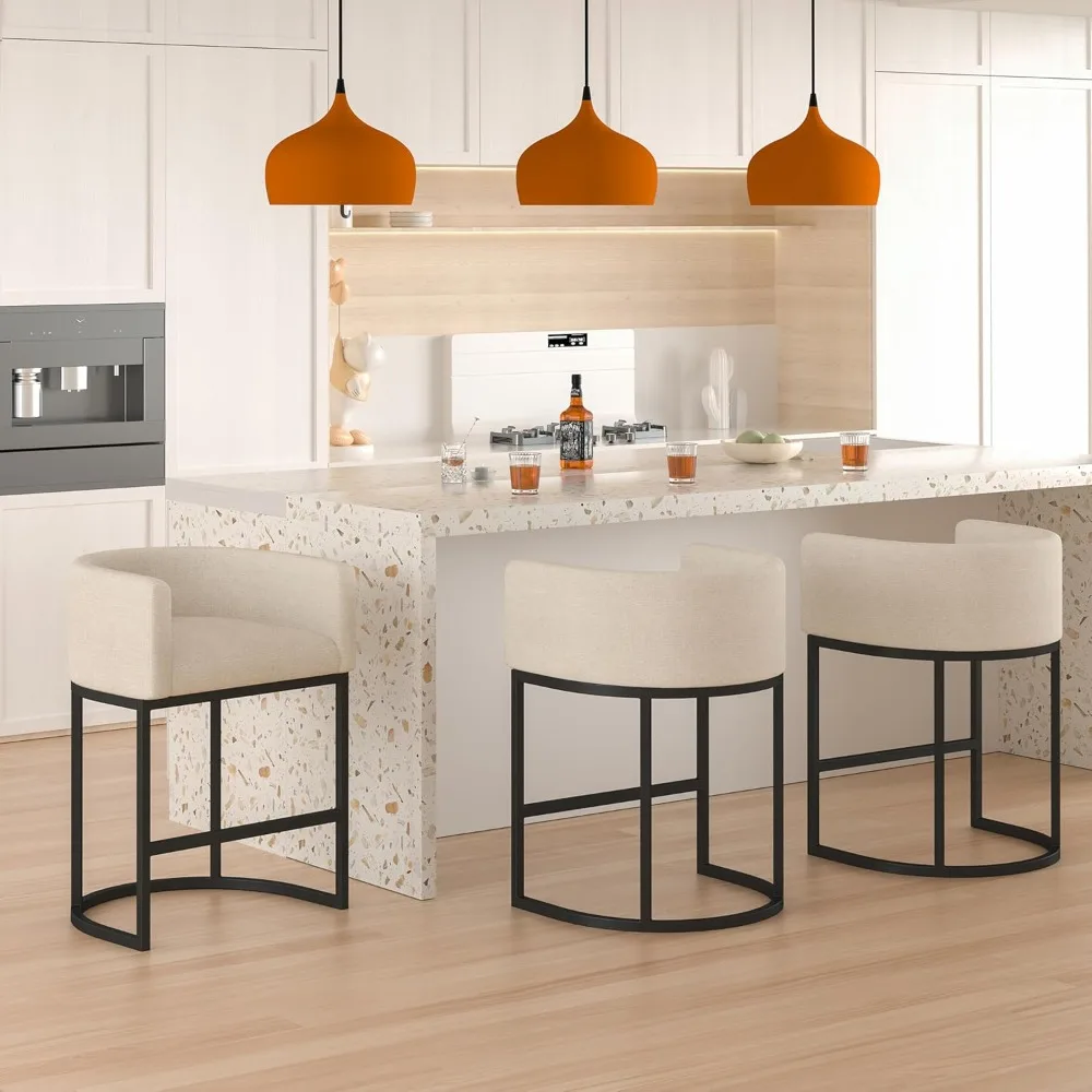 Modern Barrel Counter Stools with Backrest and Arms, Linen Fabric Upholstered Accent Barstools for Kitchen Island,Support
Modern Barrel Counter Stools with Backrest and Arms, Linen Fabric Upholstered Accent Barstools for Kitchen Island,Support