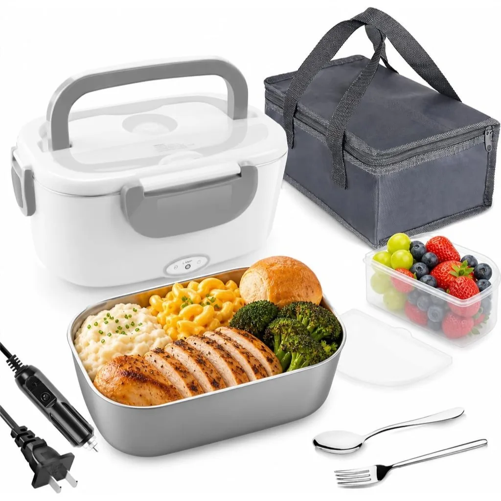 3 in 1 Electric Lunch Box Food Heater for Car & Home, Portable Food Warmer with 304 Stainless Steel Container 1.5L, Leak Proof
3 in 1 Electric Lunch Box Food Heater for Car & Home, Portable Food Warmer with 304 Stainless Steel Container 1.5L, Leak Proof