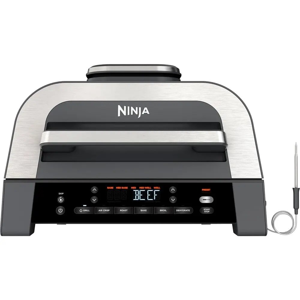 6-in-1 XL Indoor Grill with Air Fry, Roast, Bake, Broil, Dehydrate, Smart Thermometer, 2nd Gen, Black/Silver (Renewed)
6-in-1 XL Indoor Grill with Air Fry, Roast, Bake, Broil, Dehydrate, Smart Thermometer, 2nd Gen, Black/Silver (Renewed)
