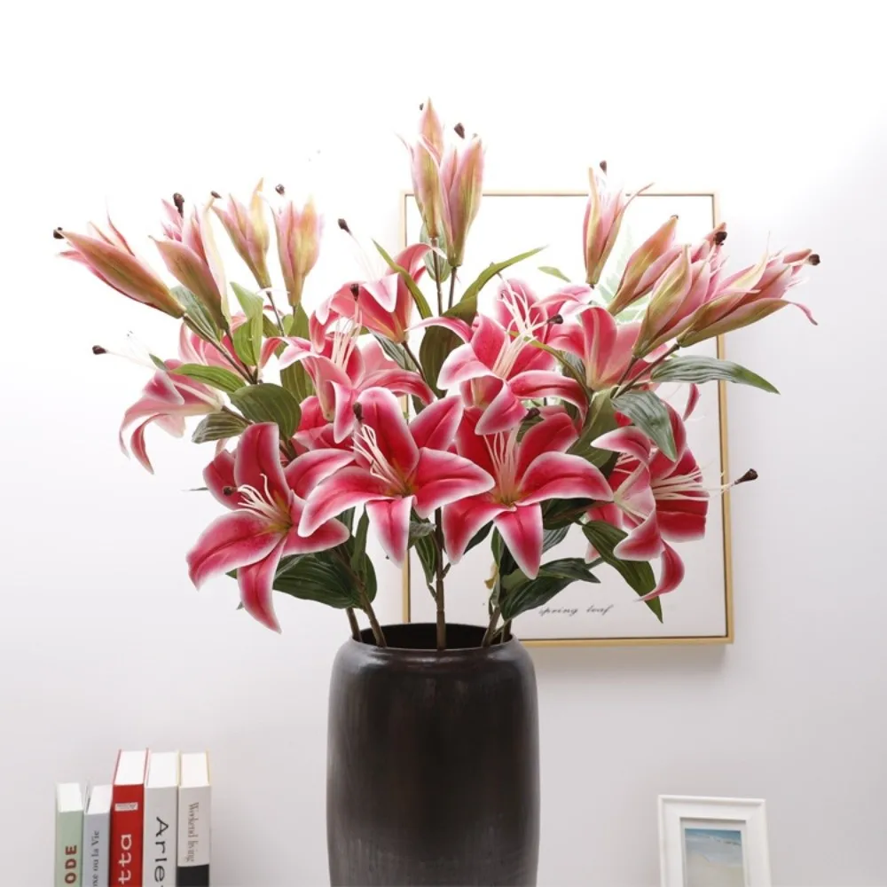 5 Head Artificial Flower Branch Plastic Elegant Simulation Lilium Brownii Flower Handmade Real Touch Fake Flowers
5 Head Artificial Flower Branch Plastic Elegant Simulation Lilium Brownii Flower Handmade Real Touch Fake Flowers