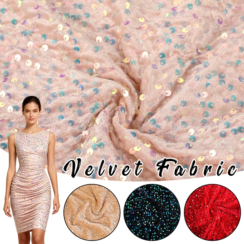 Velvet Sequined Embroidered Fabric for Clothing Evening Dress Christmas Craft DIY Sewing Iridescent Glitter Velvet Fabric
Velvet Sequined Embroidered Fabric for Clothing Evening Dress Christmas Craft DIY Sewing Iridescent Glitter Velvet Fabric