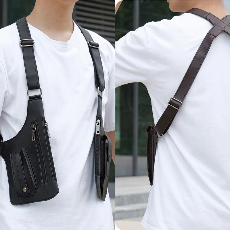 Men's Tactical Vest Bag High Quality PU Leather Man Chest Bag Phone Pouch Vintage Design Underarm Back Pack Bags Cosplay Prop
Men's Tactical Vest Bag High Quality PU Leather Man Chest Bag Phone Pouch Vintage Design Underarm Back Pack Bags Cosplay Prop