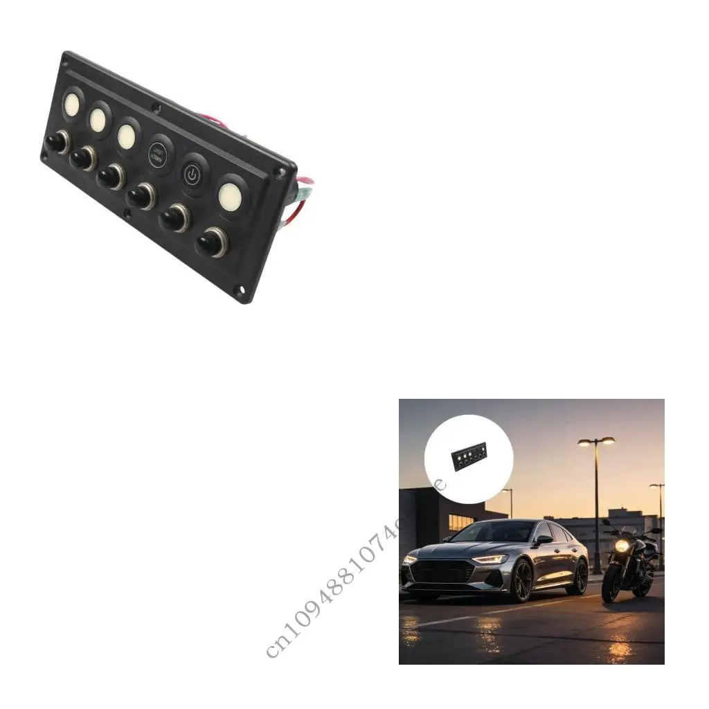 Vehicle Electrical Switches Panel for Motorhome Accessory Use, 6 Gang Layout with Mounting Holes, ABS Housing and Blue Light
Vehicle Electrical Switches Panel for Motorhome Accessory Use, 6 Gang Layout with Mounting Holes, ABS Housing and Blue Light