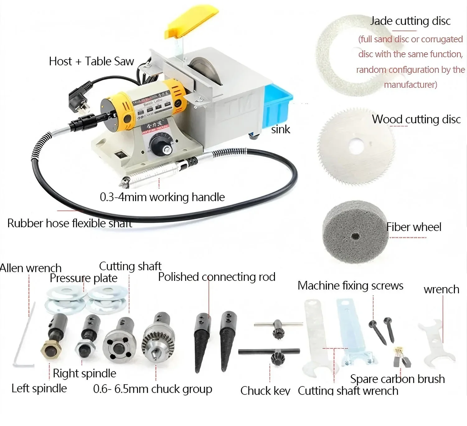 Jade carving, cutting,and polishing machine;multi-functional household electric woodworking grinder,table saw, polishing machine
Jade carving, cutting,and polishing machine;multi-functional household electric woodworking grinder,table saw, polishing machine