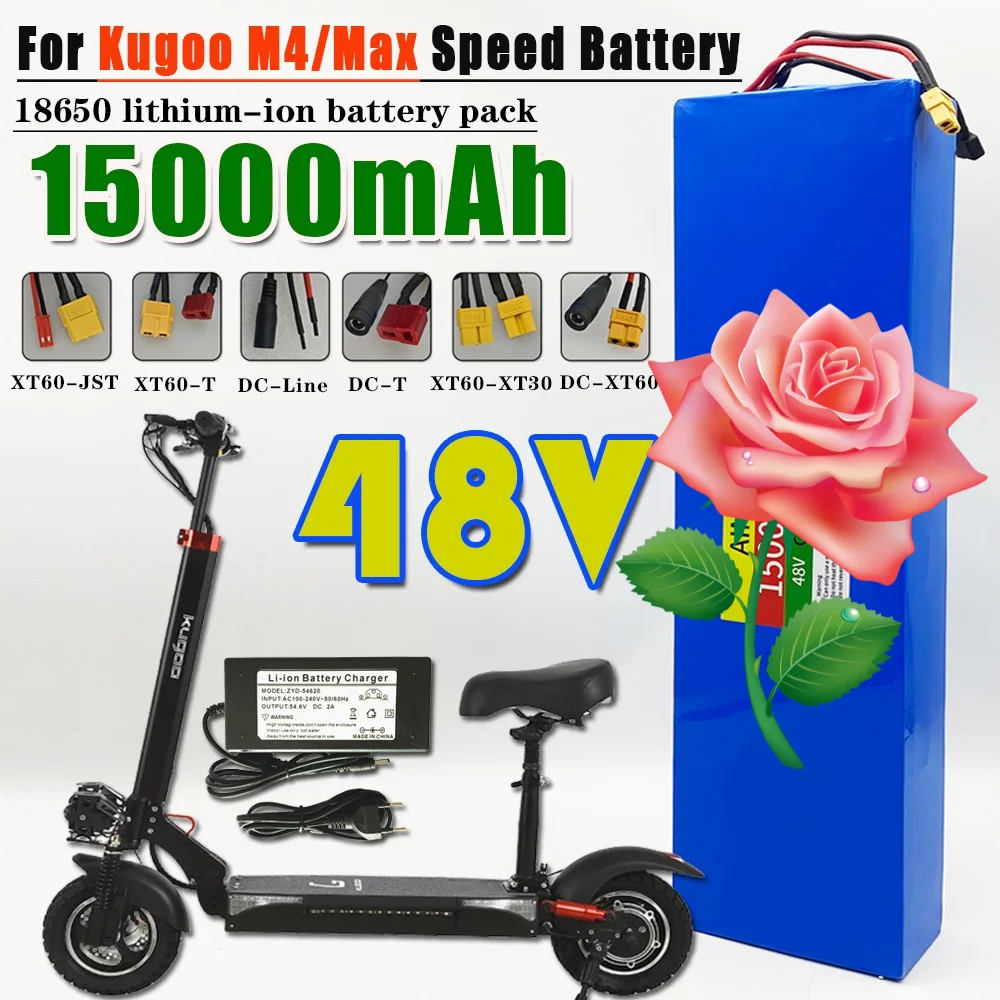48V 15Ah 18650 lithium 13S4P battery pack with BMS suitable for Kugoo M4/M4 Pro/Max Speed to replace built-in batteries
48V 15Ah 18650 lithium 13S4P battery pack with BMS suitable for Kugoo M4/M4 Pro/Max Speed to replace built-in batteries