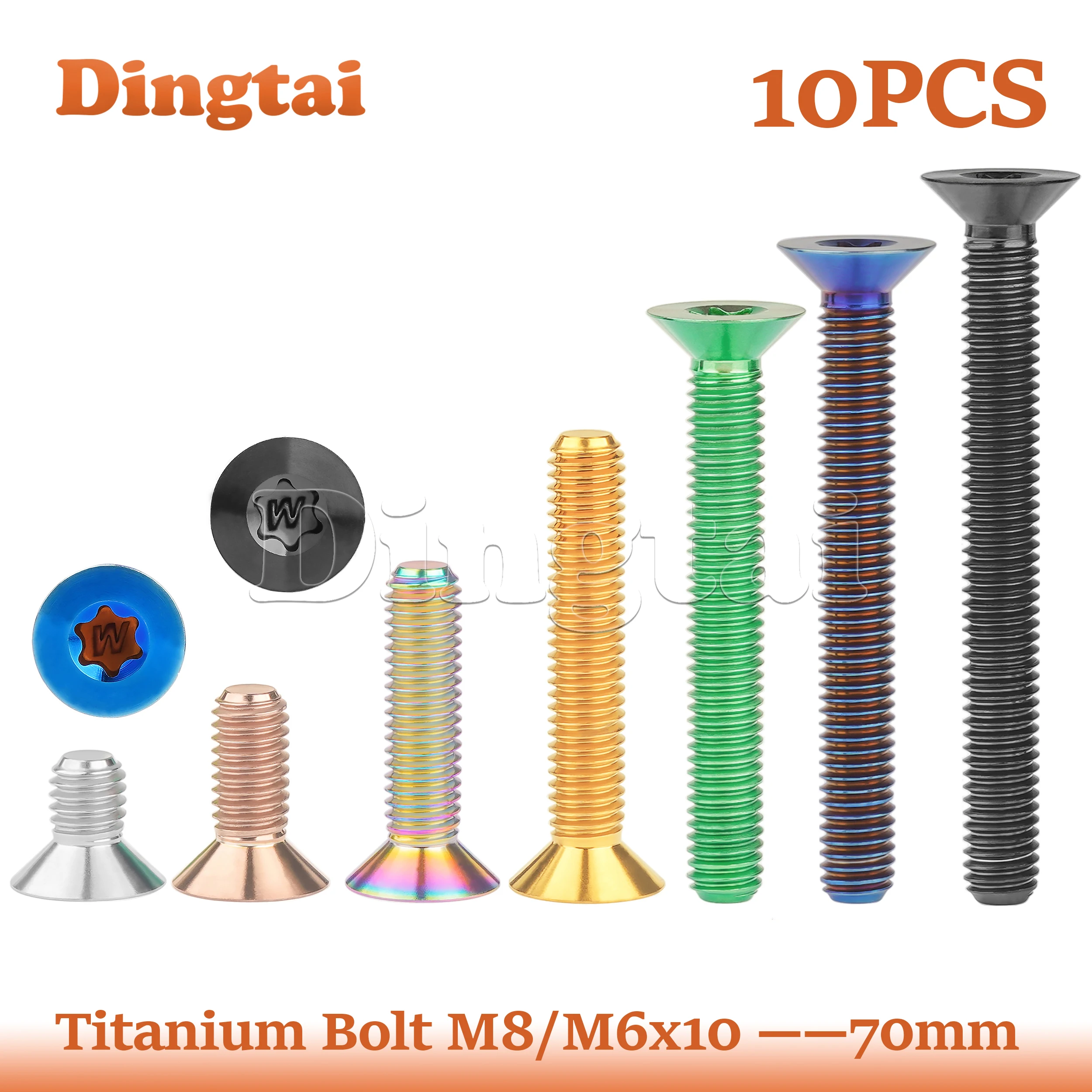 10PCS Titanium Bolt M6/M8x1012/15/20/25/30/35/40/45/50/55/60/65/70mm Torx Countersunk Bead Inner Plumfor Bicycle
10PCS Titanium Bolt M6/M8x1012/15/20/25/30/35/40/45/50/55/60/65/70mm Torx Countersunk Bead Inner Plumfor Bicycle