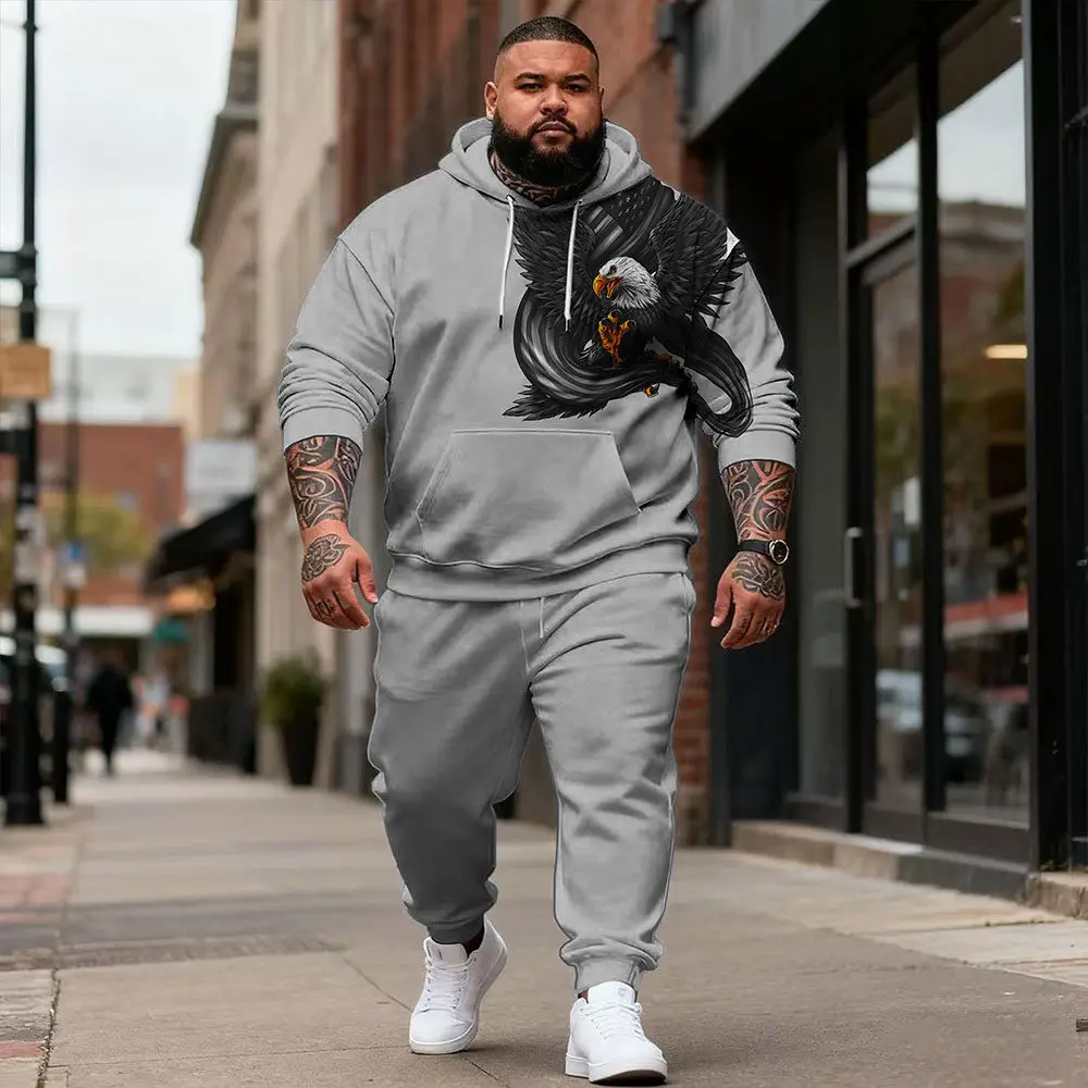 Мужская толстовка больших размеров S-9xl с элементами орла — смелый, удобный наряд из двух предметов для больших и высоких парней,
Мужская толстовка больших размеров S-9xl с элементами орла — смелый, удобный наряд из двух предметов для больших и высоких парней,