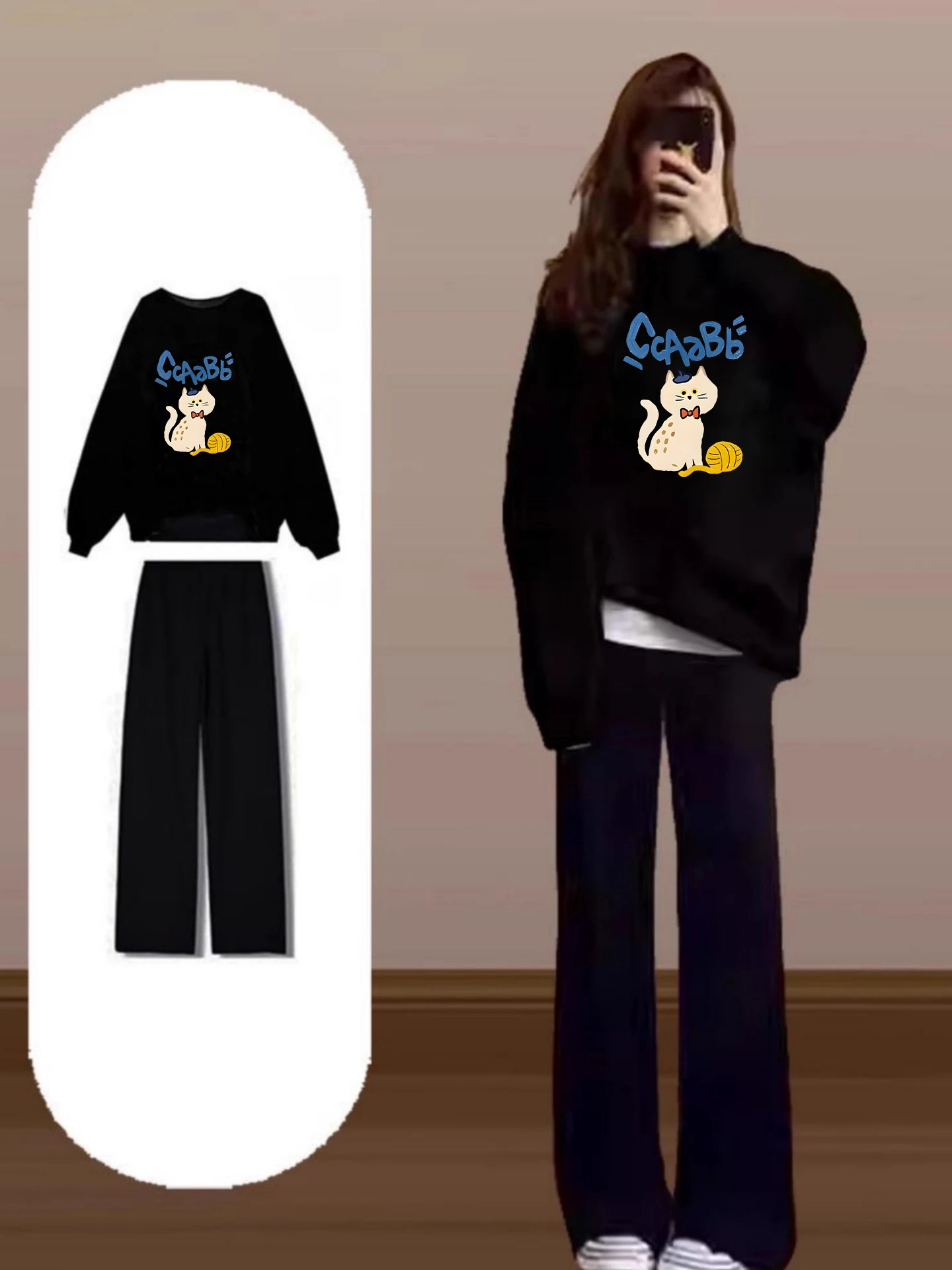Korean Sle Cartoon Print Hoodie Women's round Ne Long Sve Thiened Fce Warm Winter Outerwear plus Size Bla
Korean Sle Cartoon Print Hoodie Women's round Ne Long Sve Thiened Fce Warm Winter Outerwear plus Size Bla
